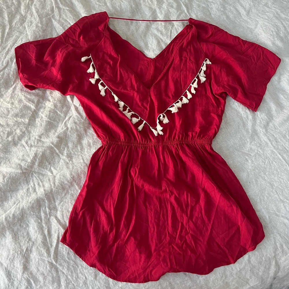 Red Pool Dress - Cia Maritima - Small